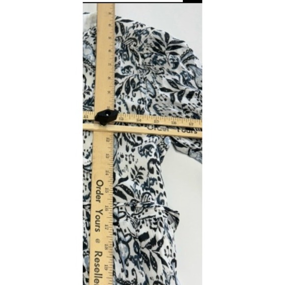 Lucky Brand Dress Womens XS Blue Paisley Midi Boho Tiered V Neck‎ Long Sleeve - Picture 8 of 8